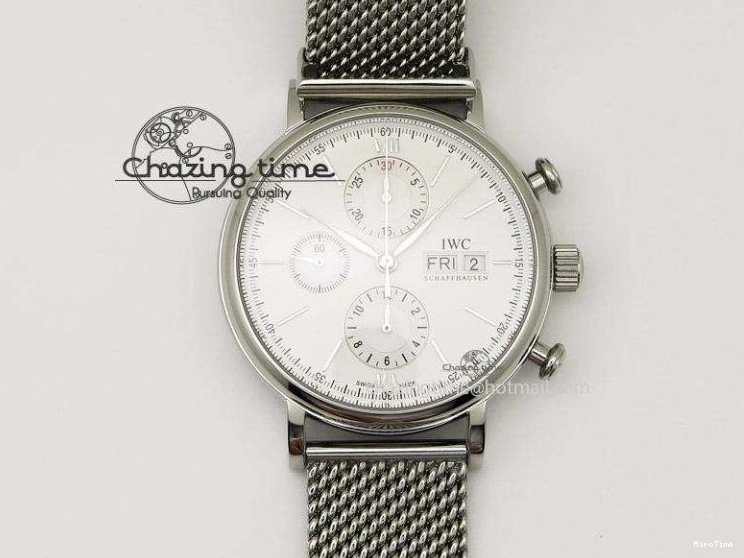 MIROTIME 0417 Portugieser Chrono  42 IW390406 RG ZF 1:1 Best Edition Blue Dial on Brown Leather Strap A Durable 7129